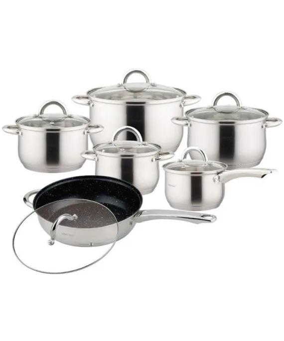 Zestaw garnków stalowych KingHoff | 12 elementów