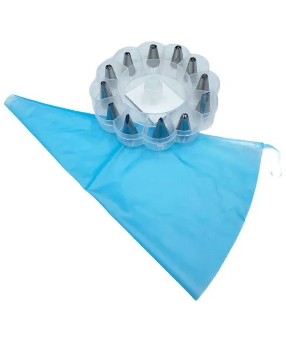 Rękaw cukierniczy do dekoracji ciast Brunbeste | 12 końcówek