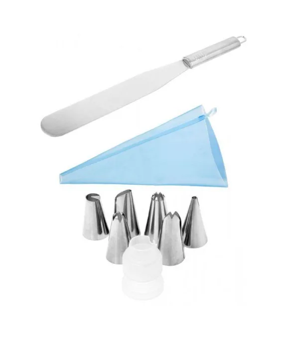 Rękaw cukierniczy do dekoracji ciast Brunbeste + szpatuła | 6 końcówek