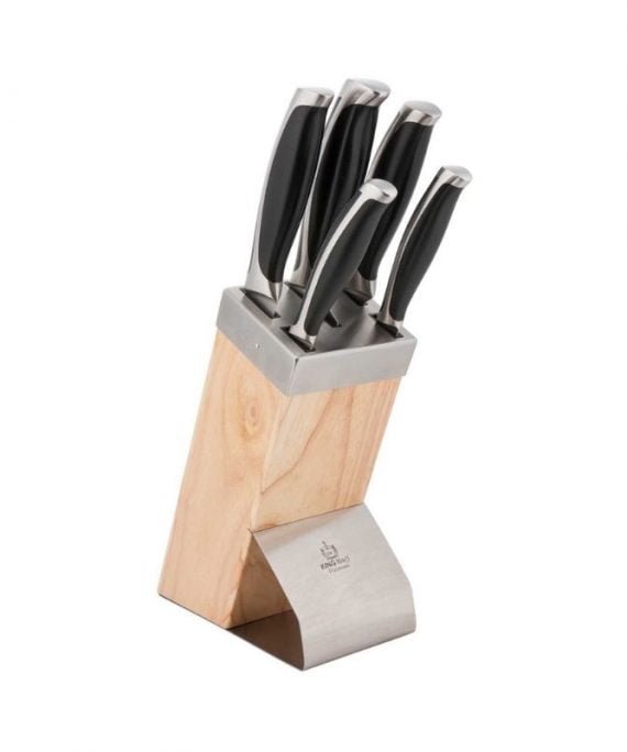 Zestaw noży kuchennych w bloku drewnianym Kinghoff KH-3462
