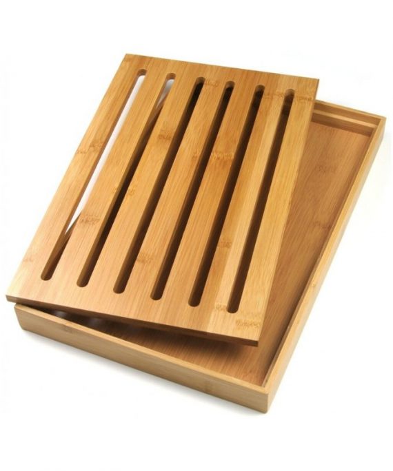 Bambusowa deska do krojenia pieczywa z tacą Kinghoff