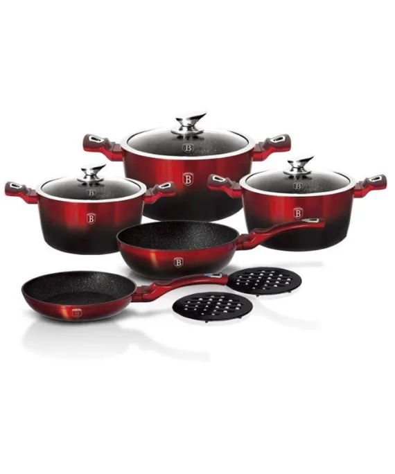 Zestaw garnków Berlinger Haus Metallic Burgundy Line | 10 elementów