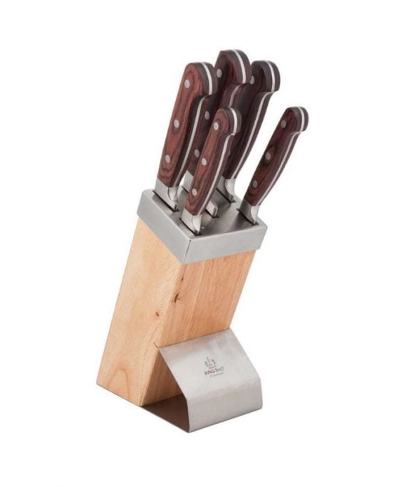 Zestaw noży kuchennych w bloku drewnianym Kinghoff KH-3463