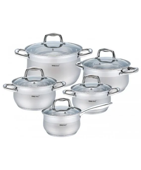 Zestaw garnków stalowych KingHoff | 10 elementów