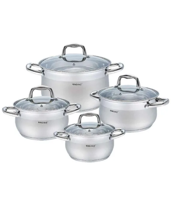 Zestaw garnków stalowych KingHoff | 8 elementów