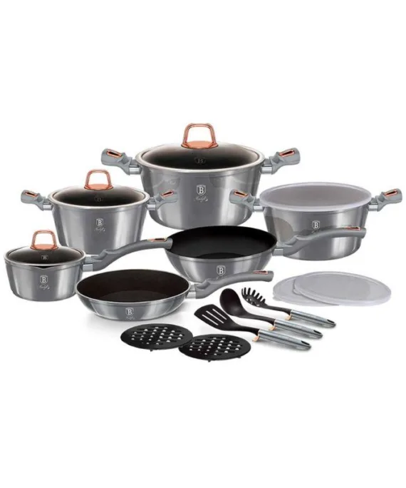 Zestaw garnków Berlinger Haus Moonlight Metallic Line | 18 elementów