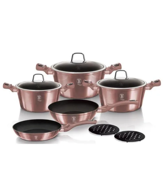 Zestaw garnków Berlinger Haus Metallic I-Rose Edition | 10 elementów