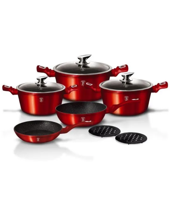 Zestaw garnków Berlinger Haus Red Metallic Line | 10 elementów