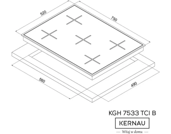 Płyta gazowa Kernau KGH 7533 TCI B