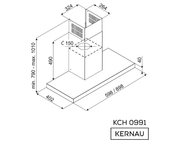 Okap przyścienny Kernau KCH 0991 B