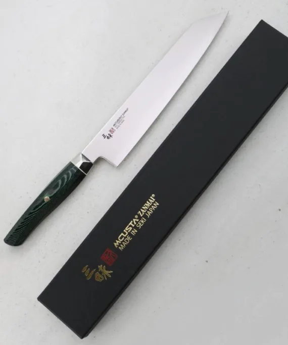 Nóż do mięsa Kiritsuke Gyuto Mcusta Zanmai Green Revolution SPG2 23 cm