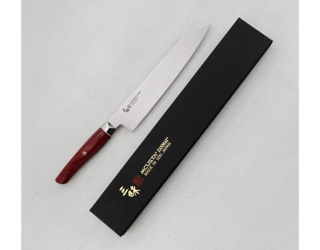 Nóż do mięsa Kiritsuke Gyuto Mcusta Zanmai Red Revolution SPG2 23 cm