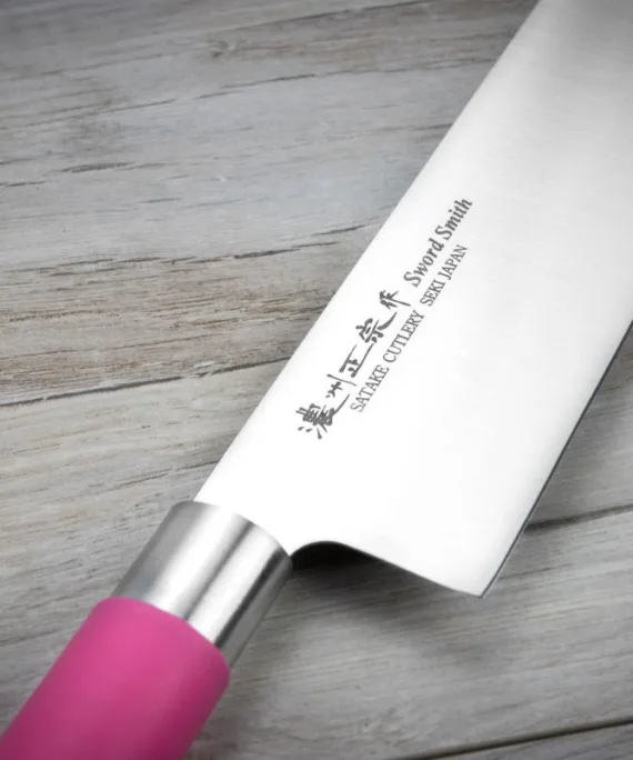 Nóż do warzyw Nakiri Satake Macaron Pink 17 cm
