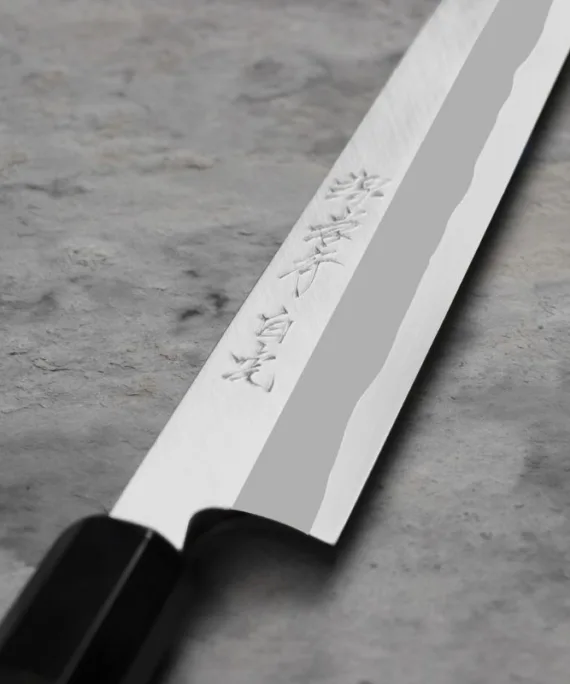 Nóż do mięsa Kiritsuke Yanagiba Sakai Takayuki Byakko Shirogami#1 27 cm