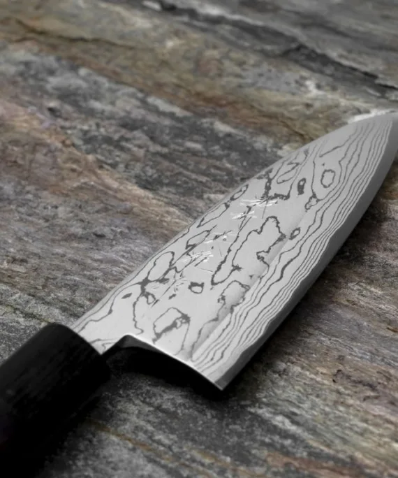 Nóż do mięsa Deba Hideo Kitaoka Shirogami Satin 12 cm