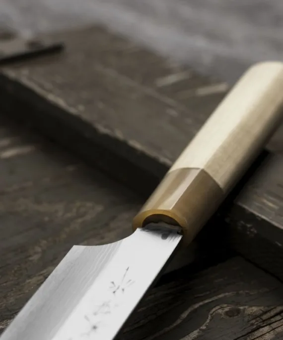 Nóż do sushi Yanagiba Hideo Kitaoka Aogami#2 Satin Damascus 27 cm