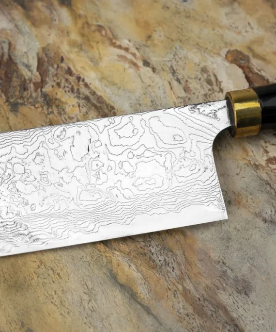 Nóż do warzyw Nakiri Takeshi Saji Art Fuji on Lake R-2 17 cm + Saya ręcznie kuty