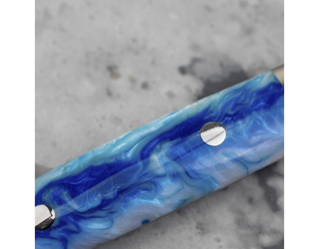 Nóż do warzyw Nakiri Takeshi Saji STRIX Blue Acrylic 17 cm