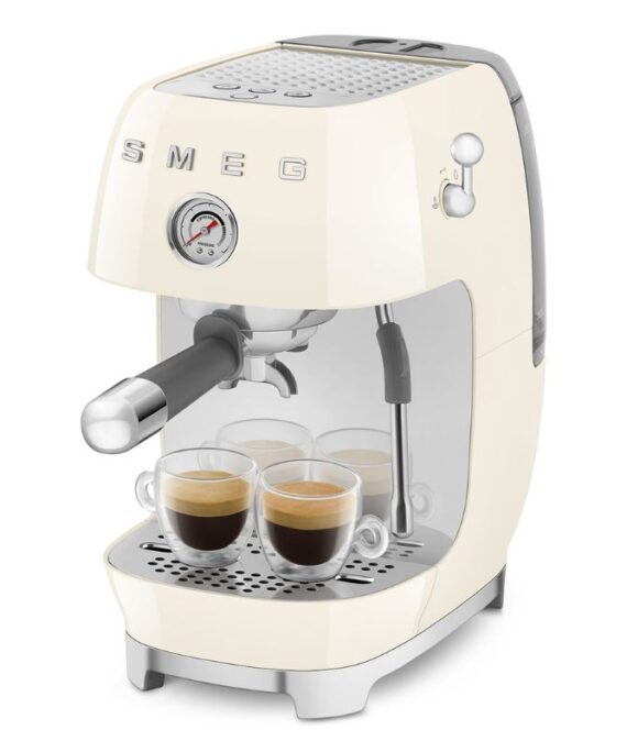 Ekspres do kawy kolbowy Smeg 50's Style ECF03CREU kremowy