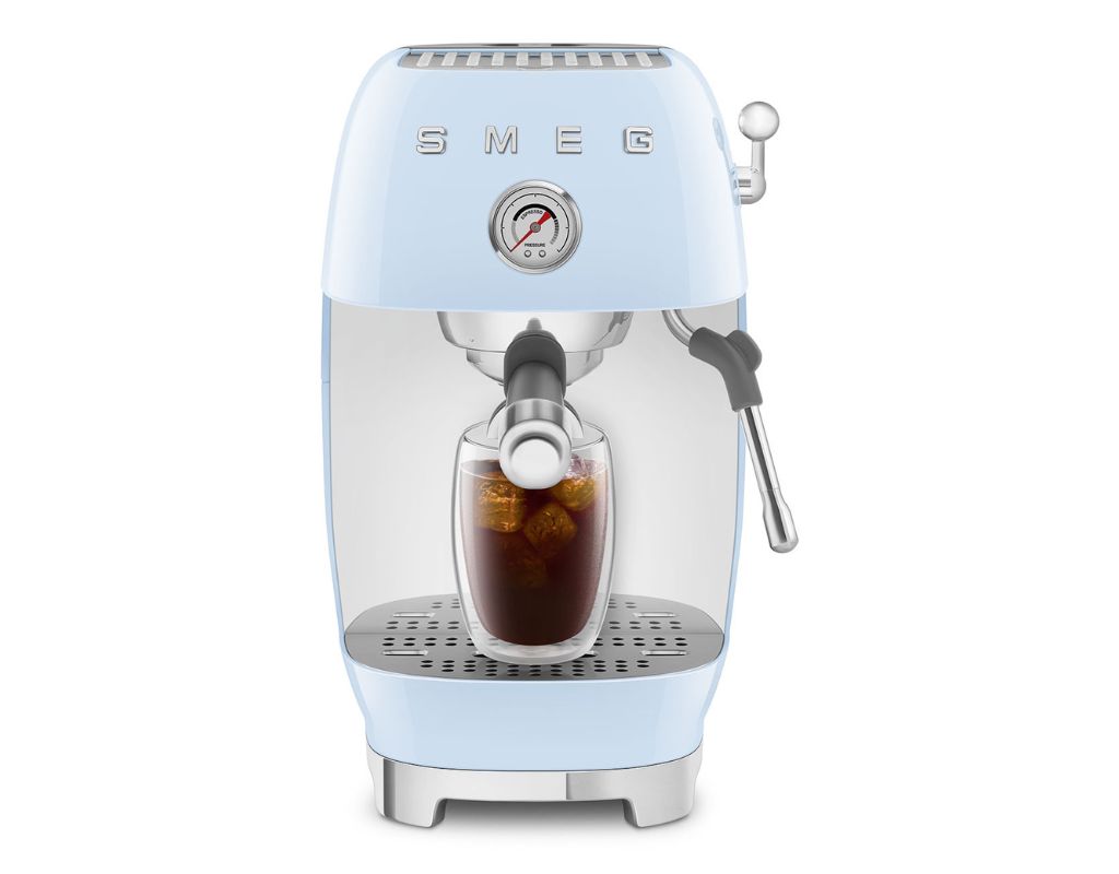 Ekspres do kawy kolbowy Smeg 50's Style ECF03PBEU pastelowy błękit