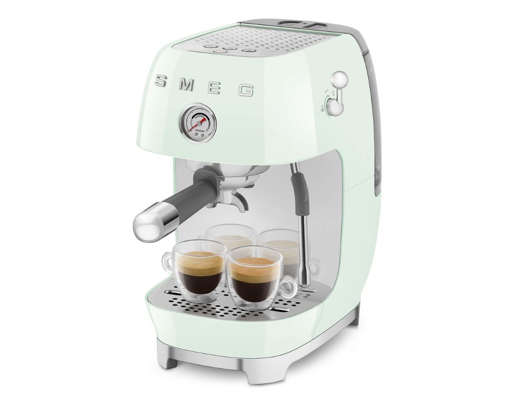Ekspres do kawy kolbowy Smeg 50's Style ECF03PGEU pastelowa zieleń