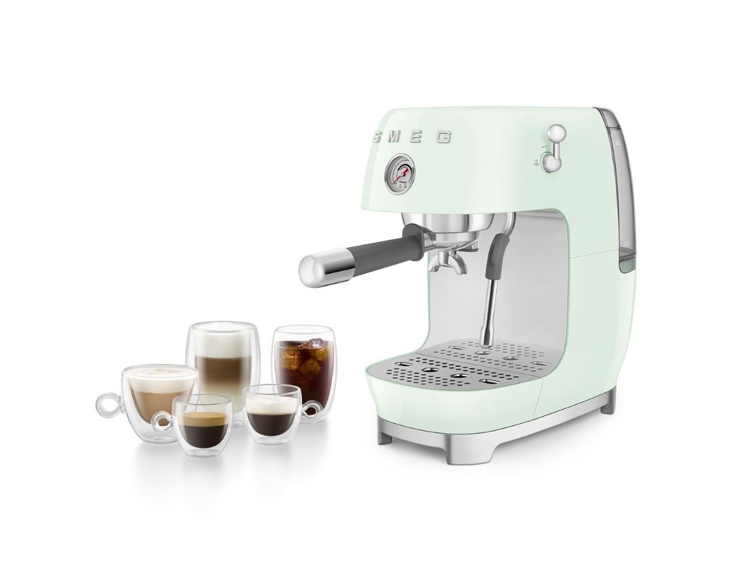 Ekspres do kawy kolbowy Smeg 50's Style ECF03PGEU pastelowa zieleń