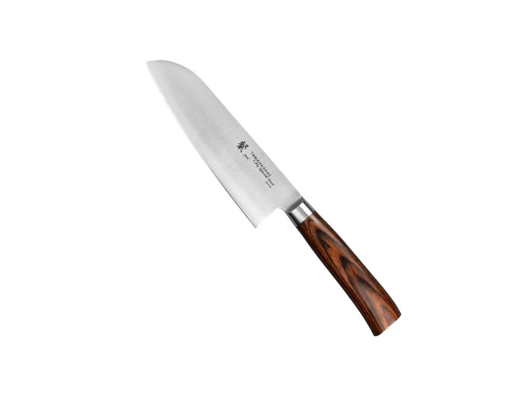 Nóż Santoku Tamahagane San Brown VG-5 17,5 cm
