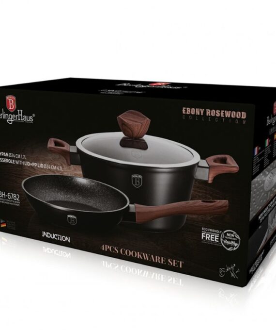 Zestaw garnek i patelnia granitowa Berlinger Haus Ebony Rosewood