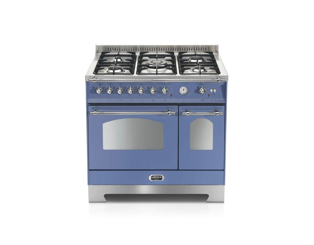 Kuchnia wolnostojąca gazowa Lofra Dolcevita 90 Lavanda Chrome niebieski | 90 cm dwa piekarniki
