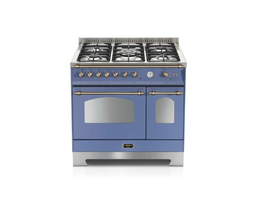 Kuchnia wolnostojąca gazowa Lofra Dolcevita 90 Lavanda Bronze niebieski | 90 cm dwa piekarniki